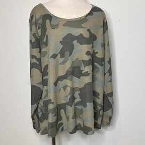 Maurices 24/7 size 3X Stylish Camouflage Long Sleeve Top